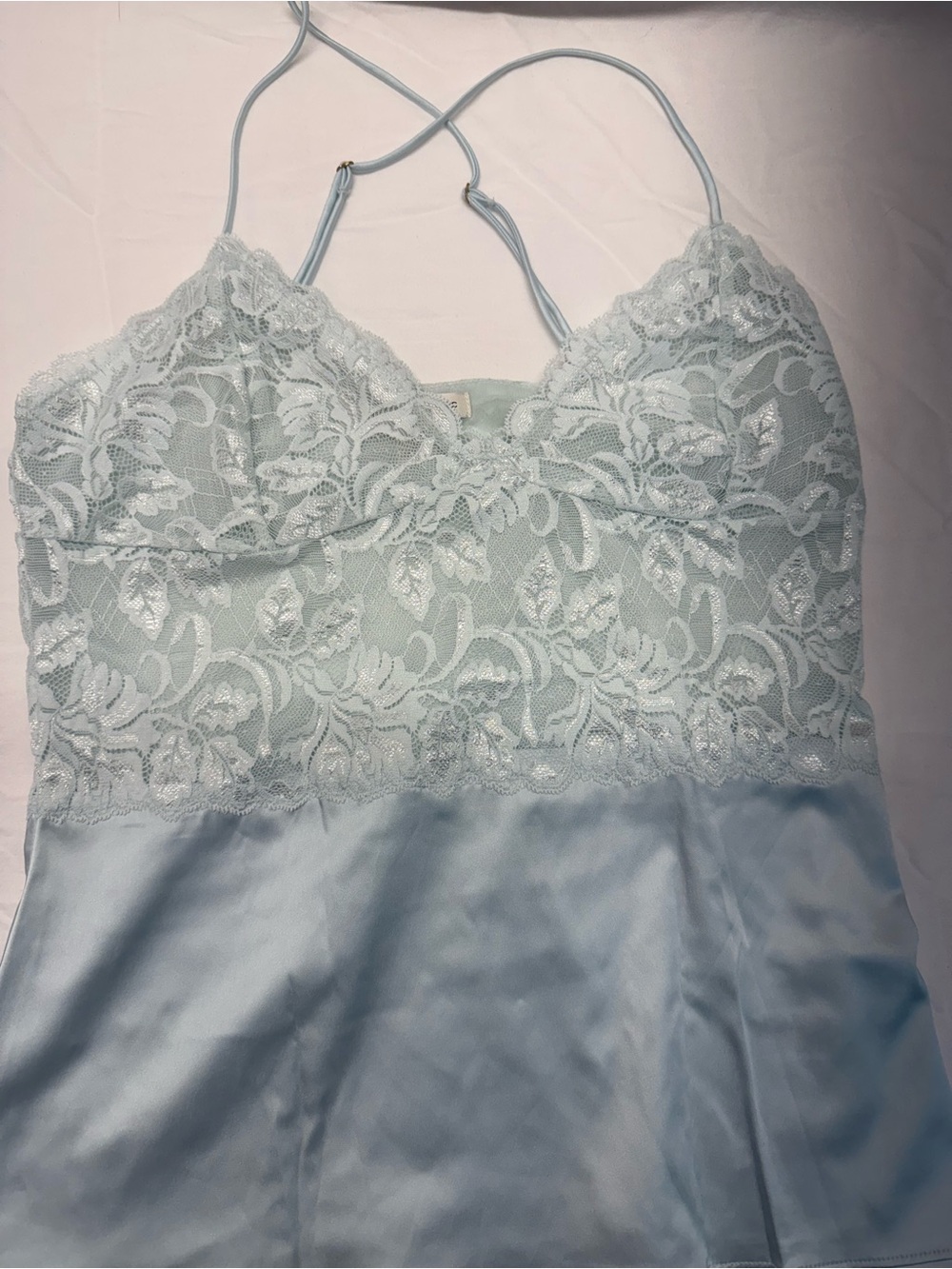 Banana Republic Lace-Trim Camisole Tank Top - Light Blue - Picture 2 of 9